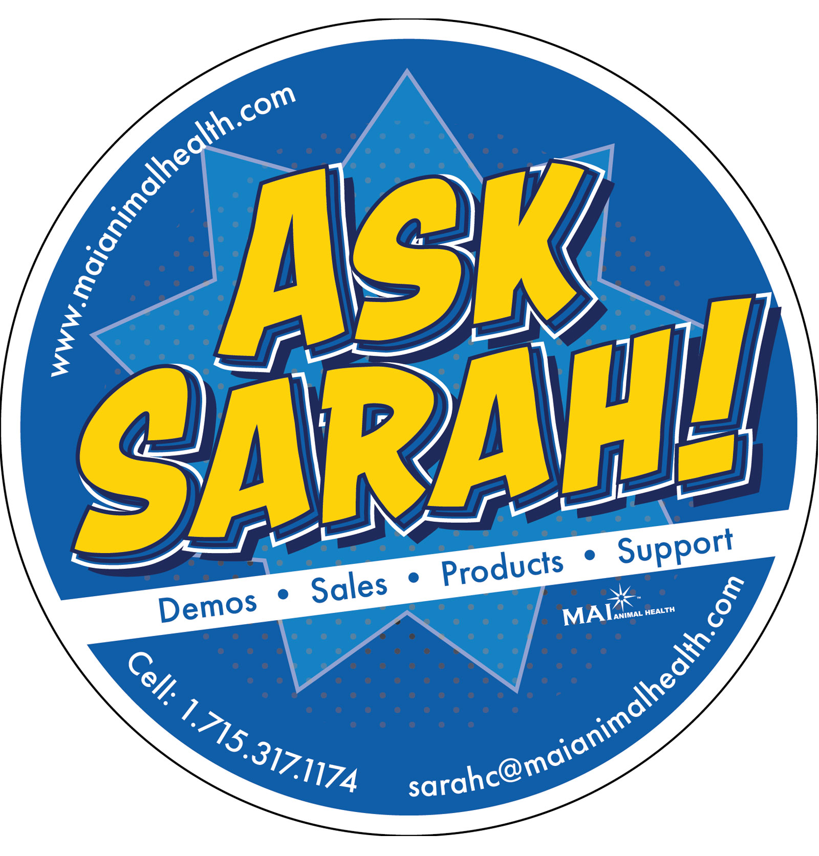 Ask Sarah magnet graphics