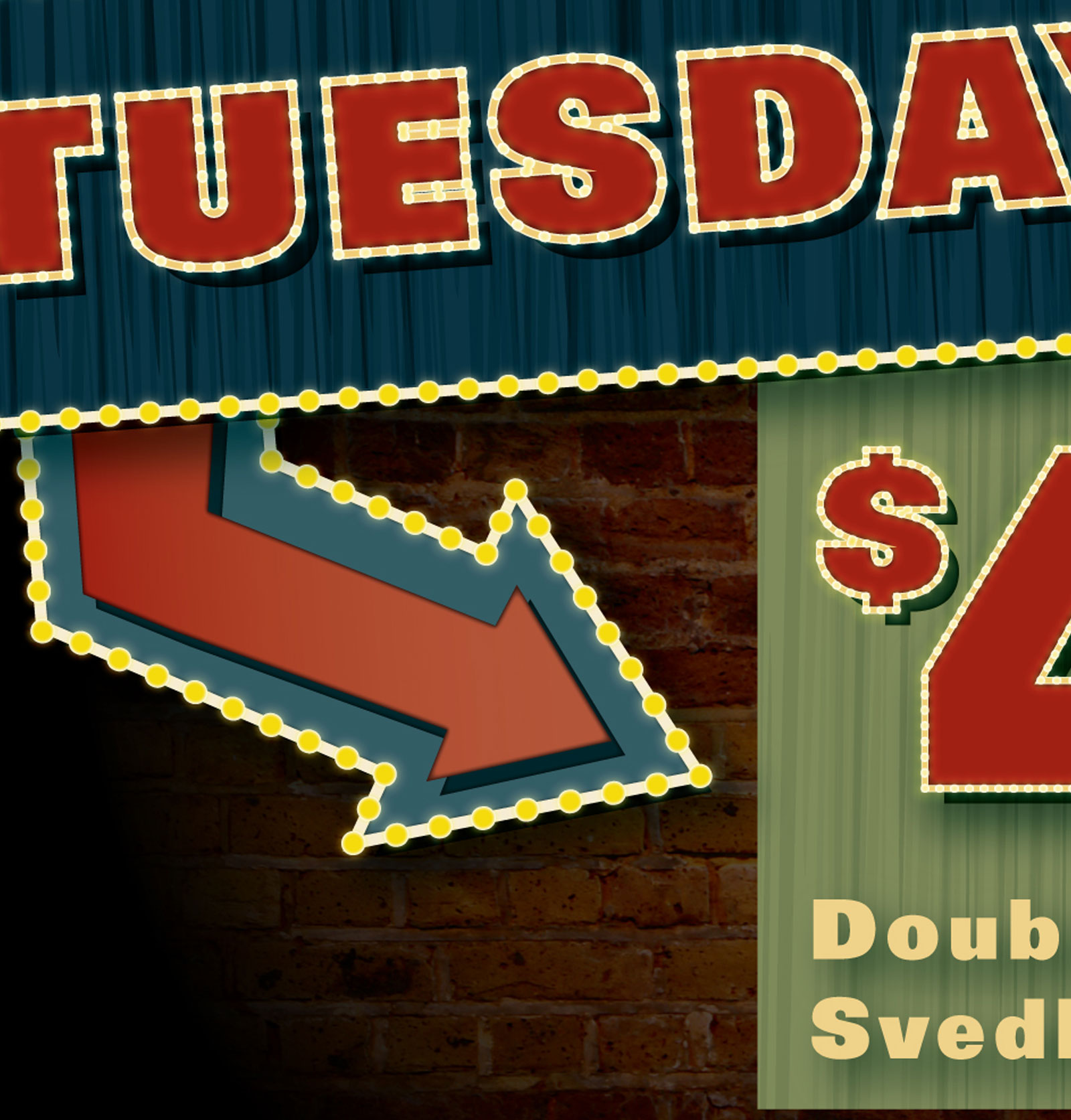 Tuesday vodka special digital signage