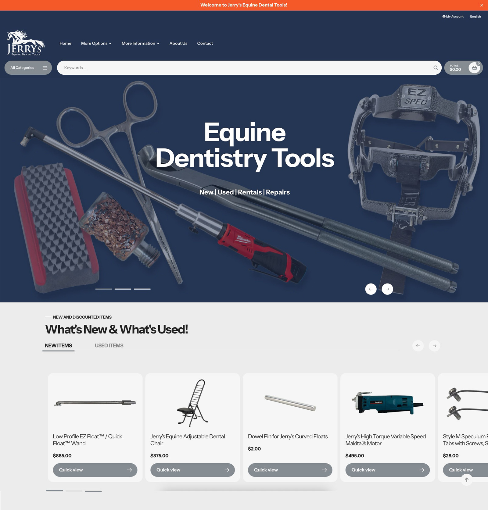 Jerry's Equine Dental Tools website