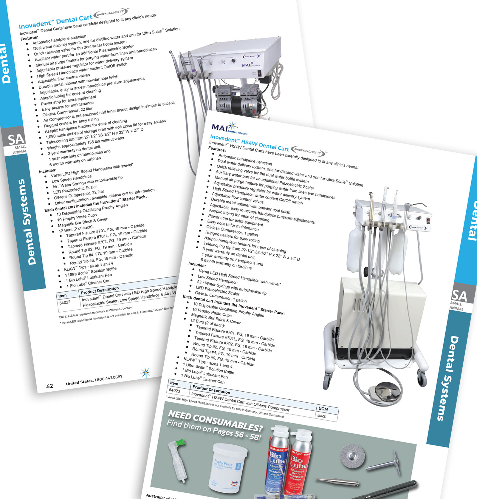 Dental tips and accessories catalog spread